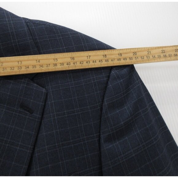 VINTAGE Hart Schaffner Marx Sport Coat 41 Long Blazer Wool Plaid USA * - Picture 7 of 16